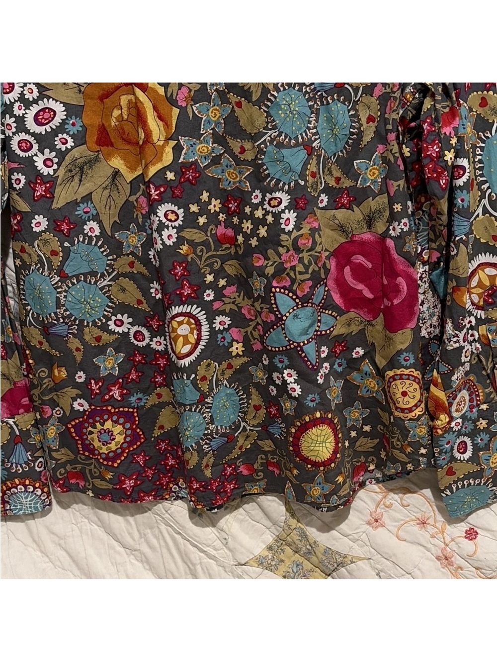 NWT Tin Haul Women Floral Patchwork Western Snap Shirt Large - Picture 11 of 14